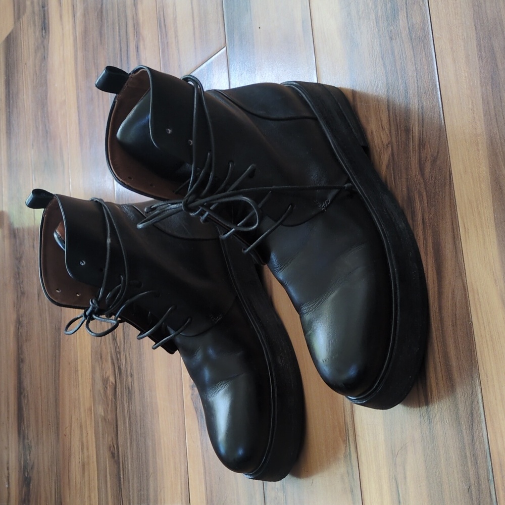 Marsèll Black Leather Combat Boots - Picture 2 of 7